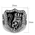 thumbnail image 2 of Luxe Jewelry Designs Men's Stainless Steel Skull Shaped Ring with Clear Crystals - Size 10, 2 of 4