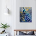 thumbnail image 4 of JEUXUS Peacock Canvas Wall Art Peacock Picture Wall Decor Purple Peacock Prints Framed Modern Artwork for Home Living Room Bedroom Bathroom, 4 of 5