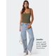 thumbnail image 5 of Camiseta sin mangas AURUZA con cuello cuadrado para mujer, color verde militar, talla M, 5 of 7