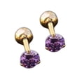 thumbnail image 1 of Ear Studs Anti-allergic Cubic Zirconia Stainless Steel 3 Prong Design Earrings For Daily Life, 1 of 4