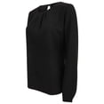 thumbnail image 4 of Henbury Womens Yarn Pleat Front Long-Sleeved Blouse, 4 of 5