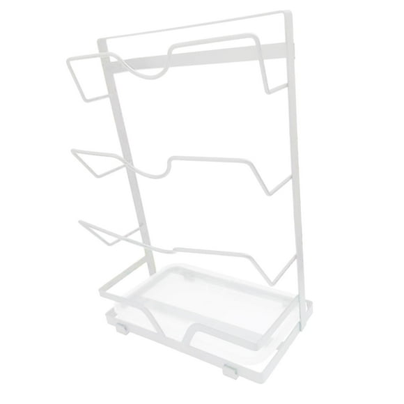 DOLITY Pot Lid Rack Rustproof Kitchen Storage Cutting Board Storage Shelf Kitchen Tools White Countertop
