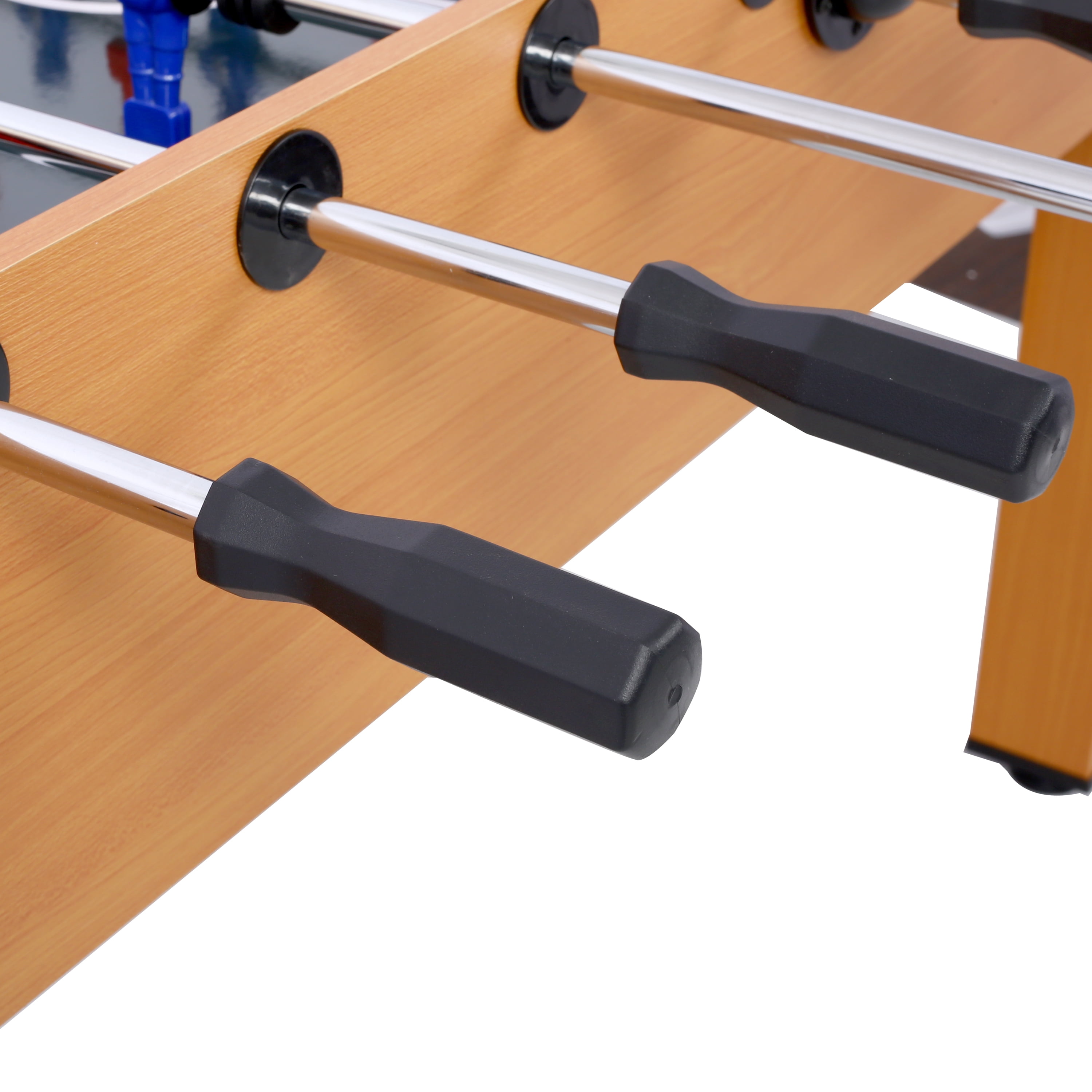 Acekid 54in Soccer Table with 4 Balls 1 Cup Holder 2 Counters Arcade Competition Sized Foosball Table Family Sports Game Table Brown