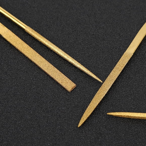 10pcs Limas de Diamantes Ecomeon Juego de Limas de Aguja Chapadas en Titanio 3x140mm