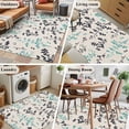 thumbnail image 5 of Aqua Grey Botanical Area Rugs 2.7'x5', Small Throw Rugs for Kitchen Bedroom, Rustic Country Spring Floral Summer Leafv Indoor Outdoor Rug Non-Slip Low Pile Carpet Runner Reversible Floor Mats, 5 of 8