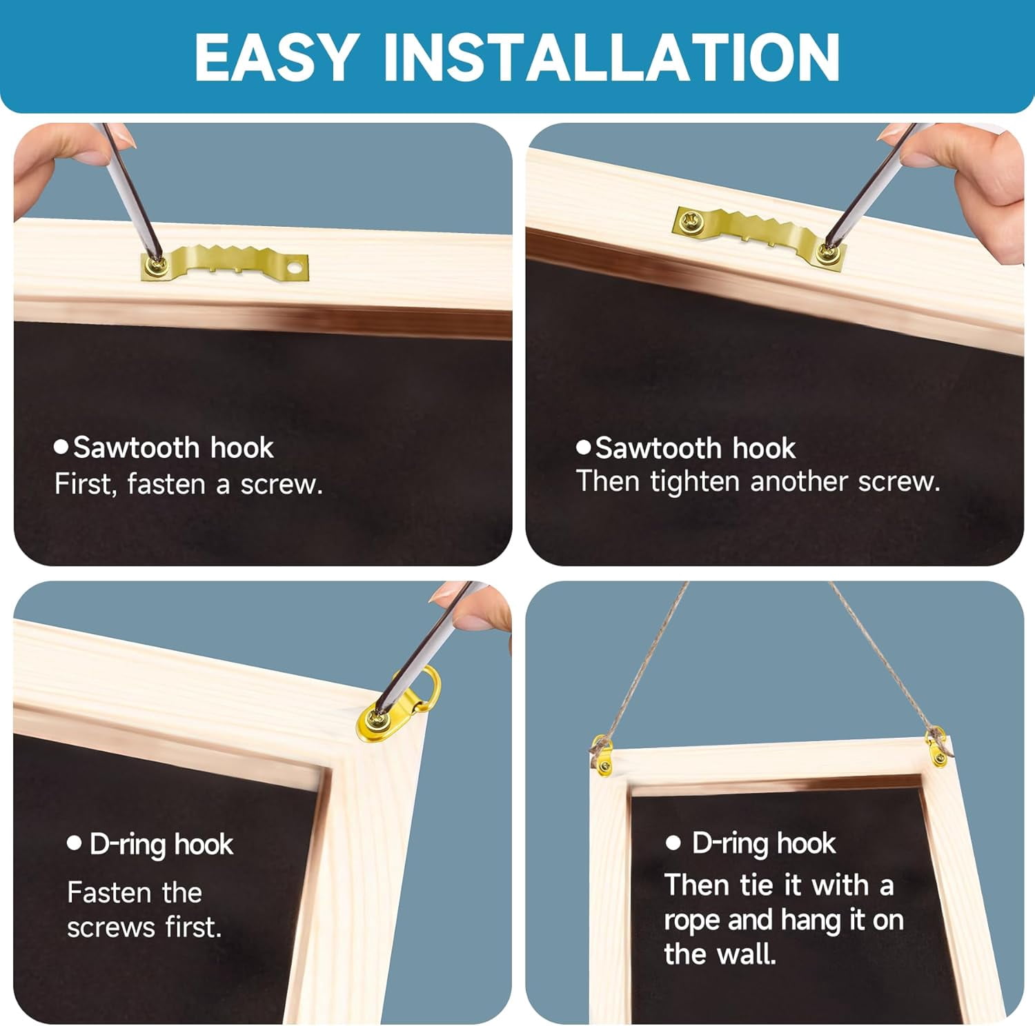 Picture Hanging Kit ,353PCS Picture Hangers Heavy Duty Picture Hanging Hooks with Screws,Sawtooth Hardware for Frames Painting, Art, Photo Mounting