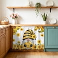 thumbnail image 5 of Sunflower Gnomes Small Cabinet Curtains 11"W x 13"L, Summer Botanical Bee Yellow Sink Skirt Dust-Proof Short Curtain for Bathroom Vanity Storage Cubby Desk, Self Adhesive Privacy Drapes, 5 of 9