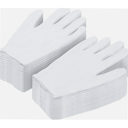 Cotton Gloves for Dry Hands, 20 Pairs Large White Cotton Gloves for Cosmetic Moisturizing and Coin Inspection