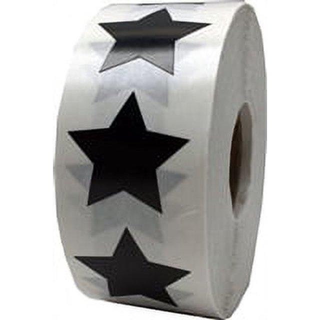 Autocollants Étoiles Noires, Taille 1 Pouce, 500 Étiquettes par Rouleau