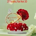 thumbnail image 5 of nvzhuang Rose Decorations 2D Flat Acrylic Table Top Decor Office TV Cabinet Desktop Mother's Day Home Decoration Ornaments, 5 of 7
