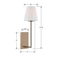 thumbnail image 2 of LEN-250-OP-VG Crystorama Lighting Lena - 1 Light Wall Mount in Traditional and Contemporary Style - 6 Inches Wide by 17.5 Inches High-Vibrant Gold, 2 of 13