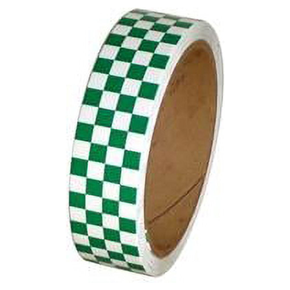 Laminated Checkerboard Outdoor Vinyl Tape 1" X 18 Yard Roll Green / White