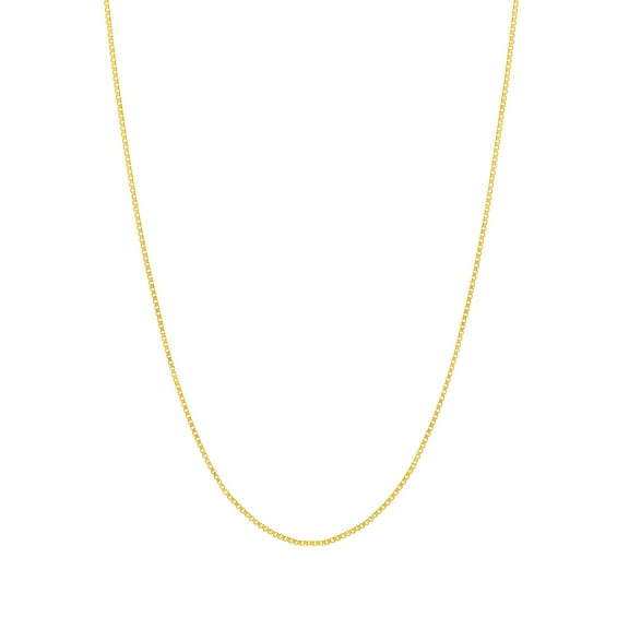 14kt Yellow Gold 0.55mm Adjustable 16" - 18" Women's Box Chain Necklace with a 040 Gauge and 5.0mm Spring Ring Closure