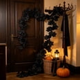 thumbnail image 6 of Fall Halloween Decoration for Home Indoor Outdoor Clearance Under $5.00!Halloween Dark-Themed Ornament Artificial Maple Leaf Thanksgiving Wall Hanging Artificial Maple Leaf With Black Wicker, 6 of 7
