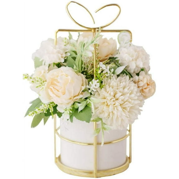 KIRIFLY Artificial Flowers in Vase Peony Silk Hydrangea Flower Centerpieces DÃ©cor for Wedding Table