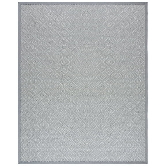 SAFAVIEH Natural Fiber Cinaed Geometric Sisal Area Rug, Light Grey/Grey, 6' x 6' Square