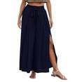 thumbnail image 1 of Pantalones palazzo anchos para mujer: pantalones elásticos y flexibles con cintura elástica para primavera/verano/otoño, 1 of 4