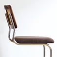 thumbnail image 5 of Natural Rattan Counter Height Stools Set of 3 with Solid Wood Back, 24 Inch Mid Century Modern Cesca Bar Stools, Brown Upholstery Boho Stool for Kitchen Counter with Chrome Metal Legs, 5 of 7