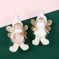 thumbnail image 4 of kiskick Glittering Christmas Angel Plush Doll: Glitter Wing, Plush Hat, Golden Braid - Smiling Face, Gifts - Scene Layout, Hanging Xmas Girl Stuffed Ornament - Quantity Included, 4 of 8