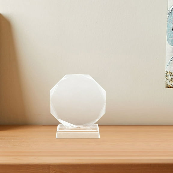 Milisten 1Pack Elegant Octagonal Crystal Trophy for Appreciation and Recognition Clear Prize Trophy 12.0x5.4x1.8in