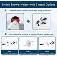 thumbnail image 4 of BRIGHT SHOWERS Strong Adhesive Shower Head Holder with Dual Angle Adjustable, Wall Mounted Handheld Shower Bracket, Easy Installation, Screw Mounting Options, Chrome, 4 of 7