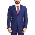 thumbnail image 4 of Men's Raphael Slim Fit Solid French Medium Blue Two Button 2 Piece Formal Suit, 4 of 5