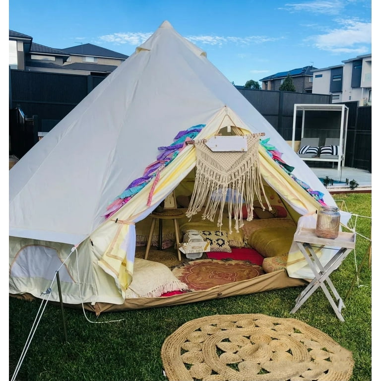 Outdoor Luxury Waterproof 4M/13.1ft Oxford Bell Tent with Outdoor Luxury Waterproof 4M/13.1ft Oxford Bell Tent with