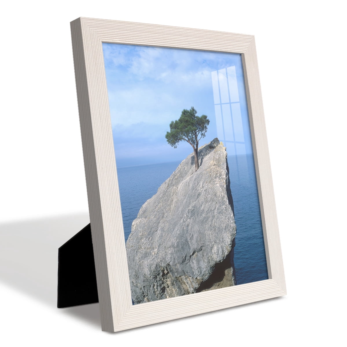Grooved 8 in. x 10 in. White Picture Frame Set (Set of 4)
