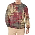 thumbnail image 2 of GrmtClth Sweatshirts for Men Fashion Texture Pattern Lightweight Pullover Top Long Sleeve Crewneck Sweatshirts Red XXXL, 2 of 7
