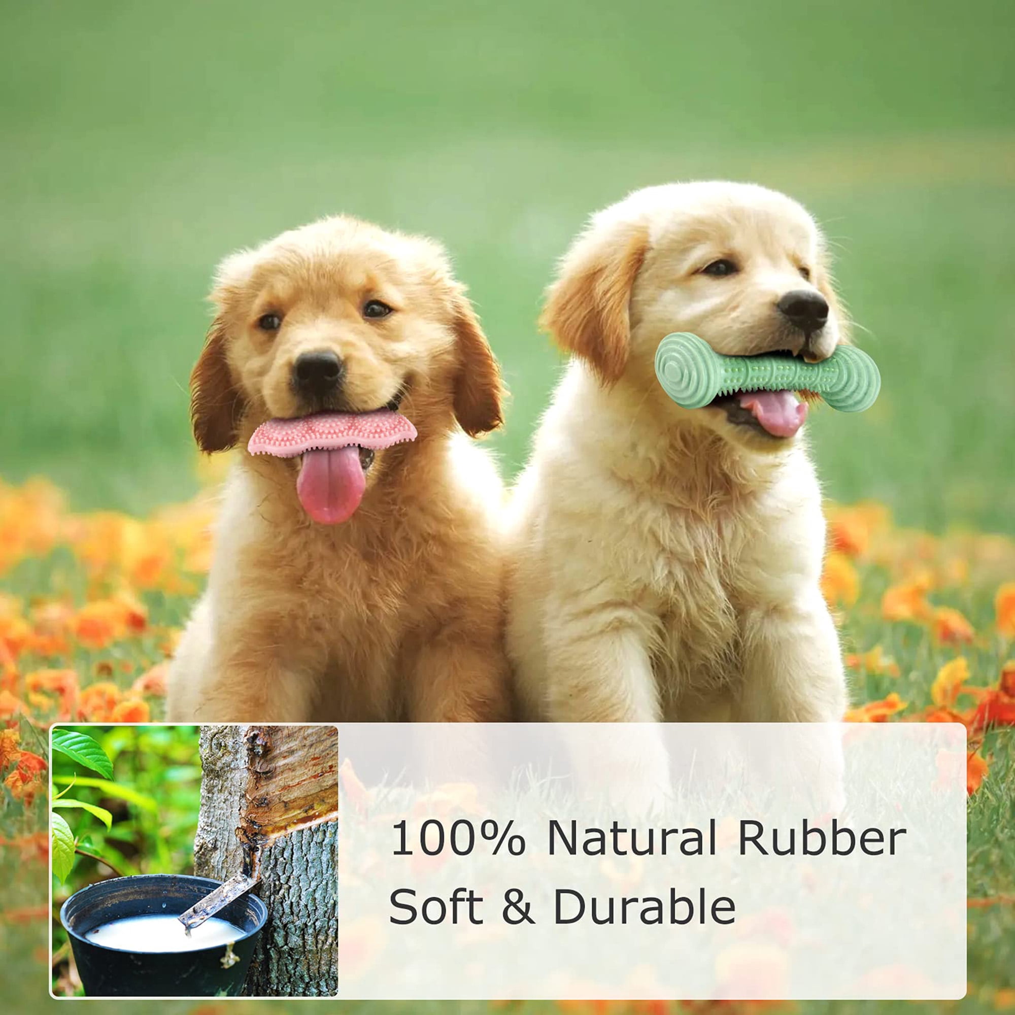 Puppy Teething Toys for Small & Medium Dogs, 3 Pack Soft Chew Toys for Teeth Cleaning, Oral Health, Boredom Relief, Indoor Outdoor Play, Blue