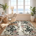 thumbnail image 3 of Design&I 4'x6' Washable Area Rug Snake Gothic Serpent Botanical Vintage Watercolor Distressed for Home Office, Under Desk, Snag-Free Skid-Resistant Medium, 3 of 7