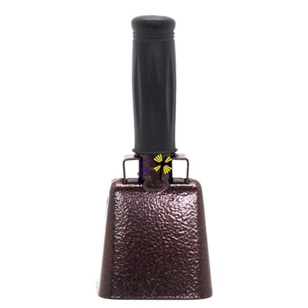 6.1 inch Maroon Bell Black Handle Cowbell with Stick Grip Handle Used for Cheering at Sporting Events - Cow Bell by Stewart Tradingâ?¢