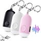 thumbnail image 1 of Alarmas personales para mujeres, llavero de autodefensa, seguridad, aprobado por la policía, linterna LED recargable de 130 DB, alarma impermeable para niños mayores, 3 piezas, blanco, negro y rosa, 1 of 5
