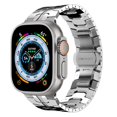 thumbnail image 2 of Compatible for Apple Watch Metal Strap 49mm 45mm 44mm 42mm, for iWatch Ultra 2/1 Stainless Steel Adjustable Butterfly Buckle Bracelet Wristband for iWatch Series 9 8 7 6 5 4 SE 3 2 1, Silver, 2 of 9