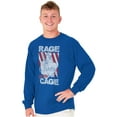 thumbnail image 4 of Street Fighter Vega Rage Cage USA Men's Long Sleeve Tee T Shirt Brisco Brands X, 4 of 6