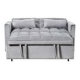 thumbnail image 5 of 52 inch Convertible Pull - Out Trundle Sofa Bed, Velvet Upholstered Loveseat with Adjustable Sleeper, Multi - Functional Couch for Small Spaces, Light Gray, 5 of 7