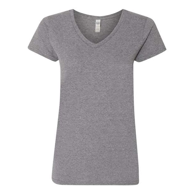 Camiseta Gildan Softstyle con cuello en V para mujer - Mediana - Graphite Heather Gildan 5V00L