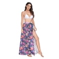 thumbnail image 2 of FORMRS Womens Long Sarong Beach Wrap Semi-Sheer Bikini Skirt Bathing Swimsuit Cover Up, Soft Pinks Flowers, 2 of 7