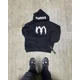 thumbnail image 3 of Sudadera con capucha de gran tamaño con bordado de letras de marca de moda callejera estadounidense Y2k para mujer, sudadera holgada informal de moda para hombre, 3 of 6
