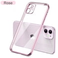 thumbnail image 1 of Funda de silicona transparente con marco cuadrado chapado de lujo para iPhone 13 12 11 Pro Max Mini X XR 7 8 6s Plus SE funda trasera transparente Tan Jianjun unisex, 1 of 2