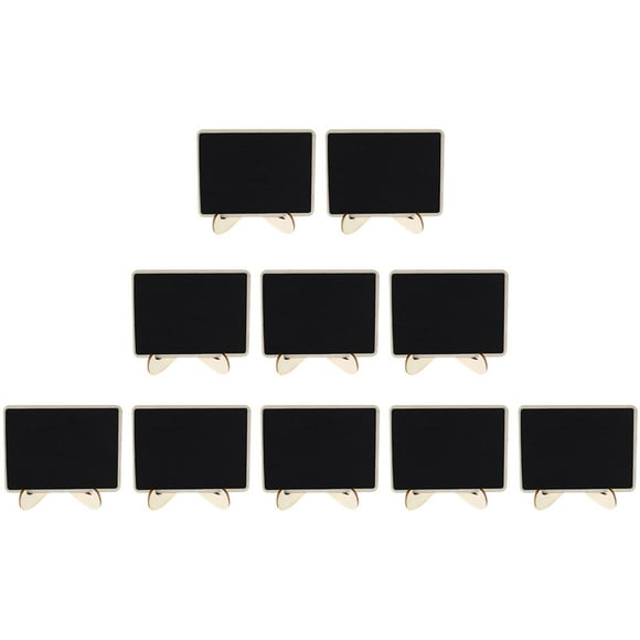 FESTFENDS 10Pcs Black Wood Chalkboards with Support Easel for Birthday Wedding Decor