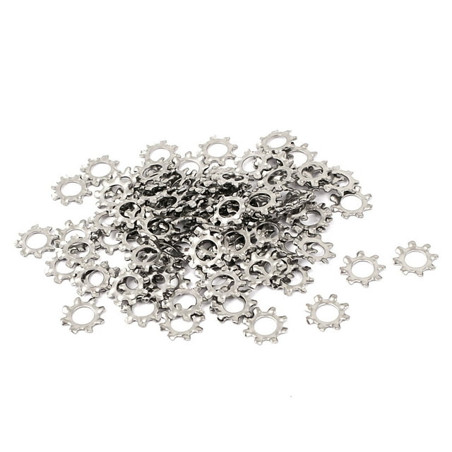 Unique Bargains M4 304 Stainless Steel External Star Lock Washers 100 Pcs