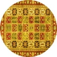 thumbnail image 1 of Ahgly Company Machine Washable Indoor Round Southwestern Yellow Country Area Rugs, 4' Round, 1 of 4