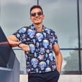 thumbnail image 4 of Sikiie crystal cool Skull flower Print Men's Short-sleeved POLO Shirts, Button-down Shirts and T-shirts are Suitable for Vacation, Leisure and Business-4X-Large, 4 of 6