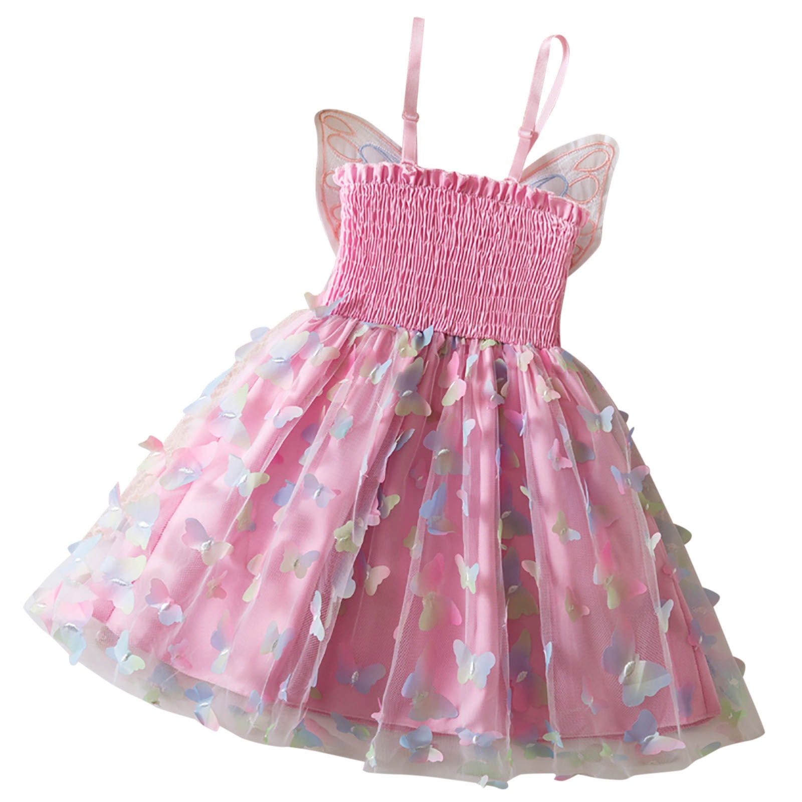 Baby Girl Dress Toddler Daily Sleeveless Suspenders Dress Dance Party Princess Dresses Clothes Baby Dresses Pink 1 Years-2 Years
