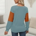 thumbnail image 4 of Ashirexll Long Sleeve Shirts for Women Casual Winter Tops Color Block Printed V-Neck Pullover Decorative Winter Clothes, 4 of 4