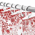 thumbnail image 4 of Small Stall Shower Curtain 48x72 Inch Narrow Half Size Red Christmas Bath Curtains Bathroom Decor, Xmas Pine Tree Elk Snowflake Holiday Waterproof Fabric Shower Curtain Set with Hooks 48 Inch, 4 of 8