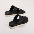 thumbnail image 1 of Sandalias de plataforma para mujeres Slip de punta abierta en toboganadas Hebilla baja (40) Negro, 1 of 9