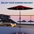 thumbnail image 7 of 9FT Outdoor Patio Market Umbrella with 32 Solar LED Lights – Tilt & Crank Adjustment, 8 Sturdy Ribs, Waterproof UV-Resistant Sunshade for Pool, Deck & Backyard, 7 of 7