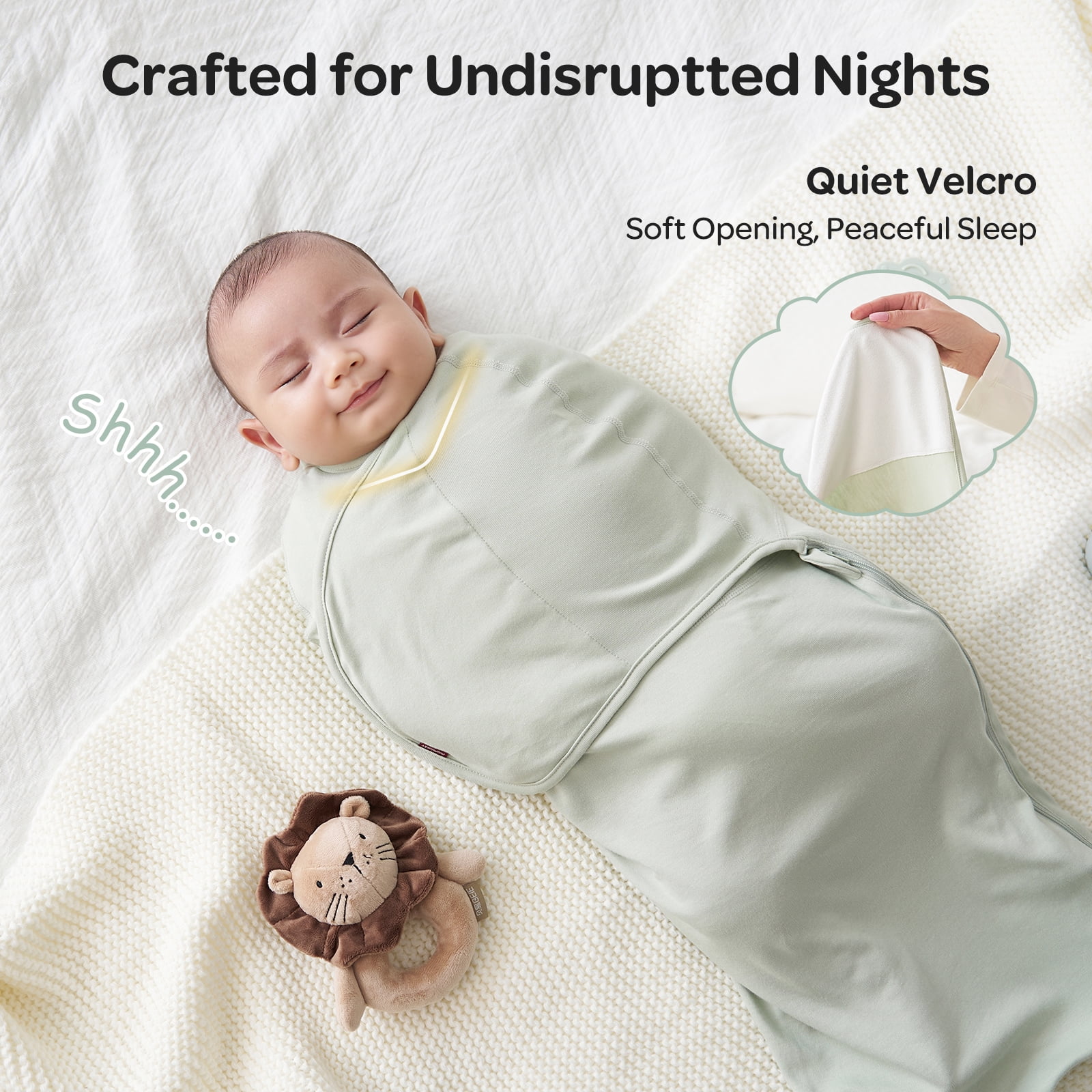 Momcozy Swaddles for Newborns,Quiet Fastner Suitable for Infant 0-3 Months,New-Parent-Friendly,Reduce Startle Reflex,Boys Girls, 2-Pack,Serenity